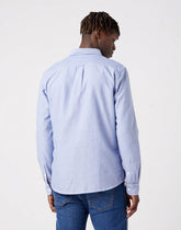 Wrangler Ls 1 Pkt Button Down Męska Koszula Materiałowa Materiał Blue Tint W5B1BMX7K 112320866
